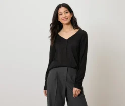 Glitzerndes Blusenshirt, schwarz
