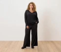 Glitzerndes Blusenshirt, schwarz