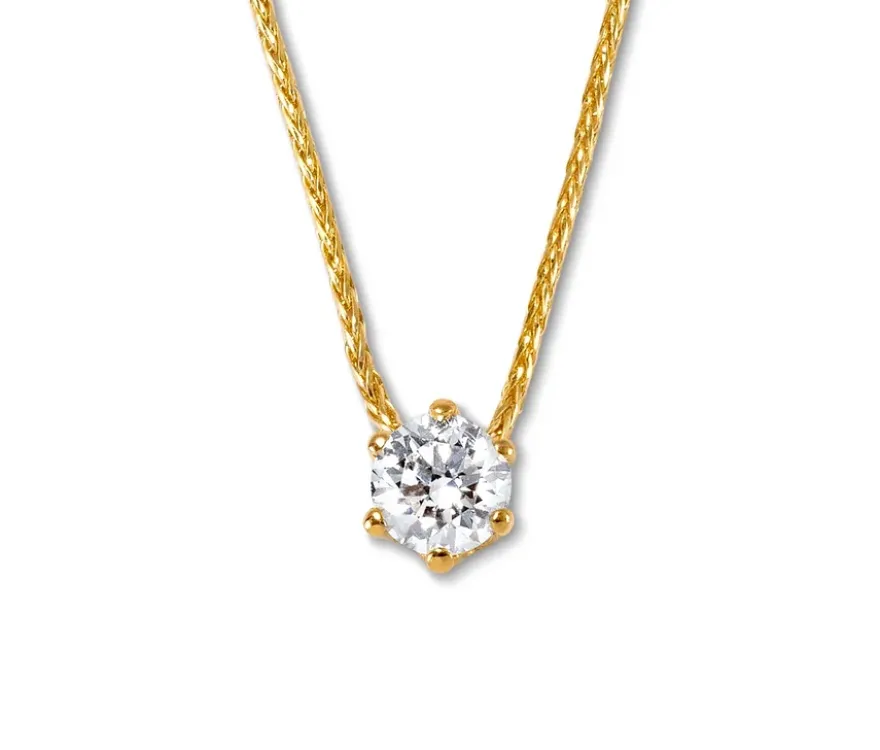 585 Gold-Kette mit Brillantanhänger