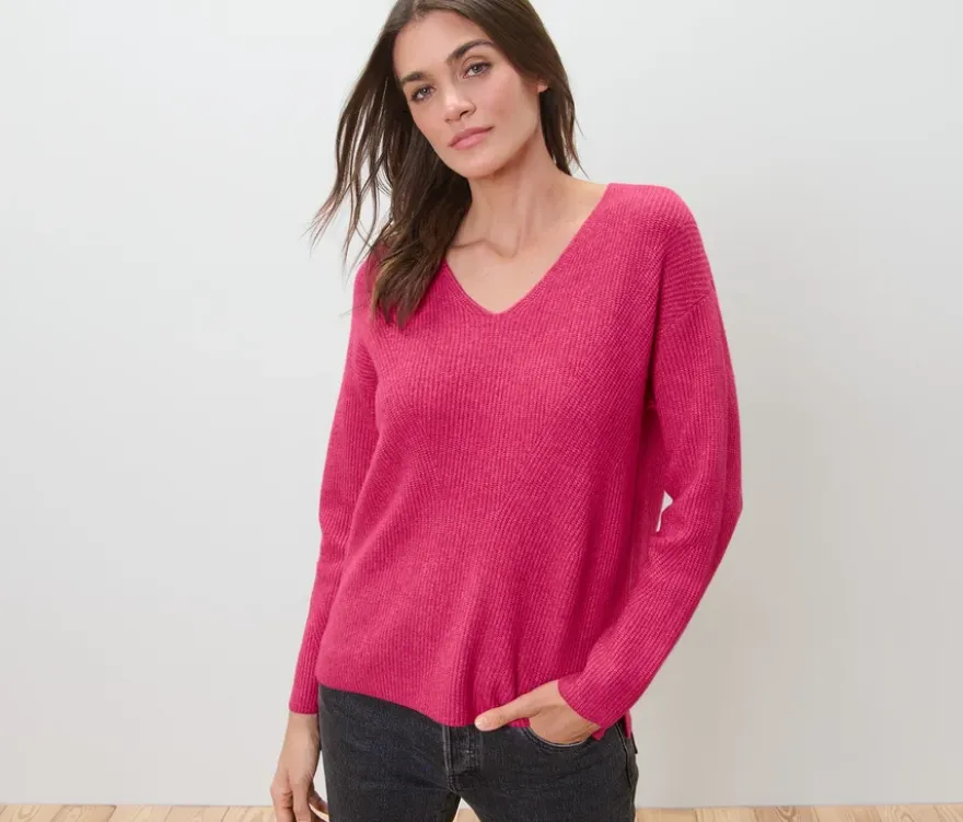 Grobstrickpullover, himbeere