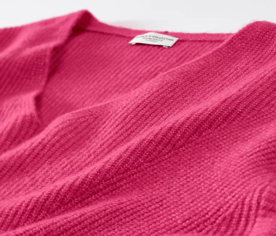 Grobstrickpullover, himbeere