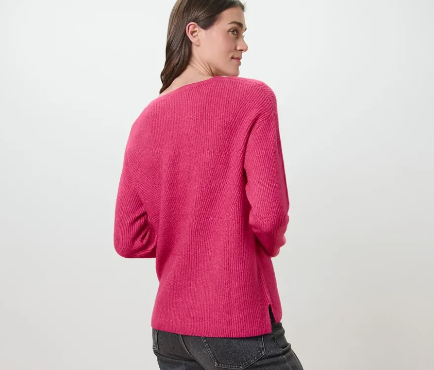 Grobstrickpullover, himbeere