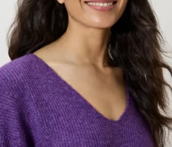 Grobstrickpullover, lila