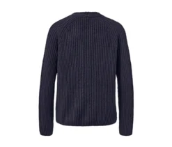 Grobstrick-Pullover mit Wolle, dunkelblau