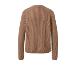 Grobstrick-Pullover mit Wolle, beige