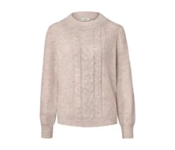 Grobstrickpullover mit Zopfmuster