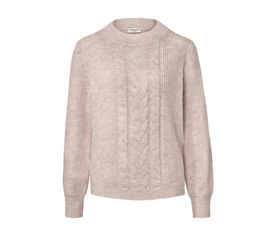 Grobstrickpullover mit Zopfmuster