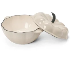 Gusseisen-Topf in Kürbisform, creme