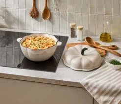 Gusseisen-Topf in Kürbisform, creme