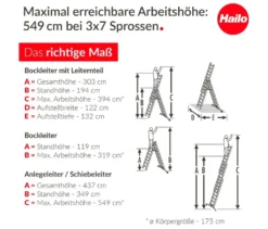 Hailo 3-teilige Alu-Kombileiter, 3x7