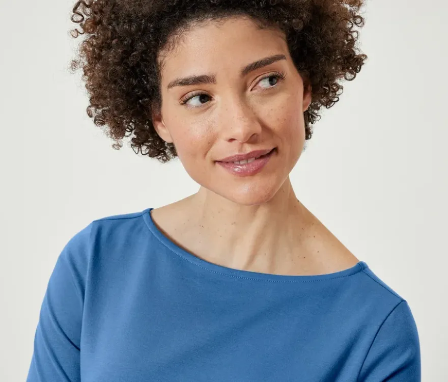 Halbarmshirt, blau