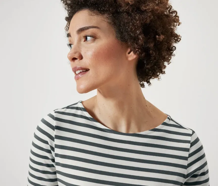 Halbarmshirt, grün gestreift
