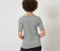 Halbarmshirt, grün gestreift