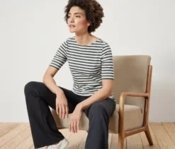 Halbarmshirt, grün gestreift