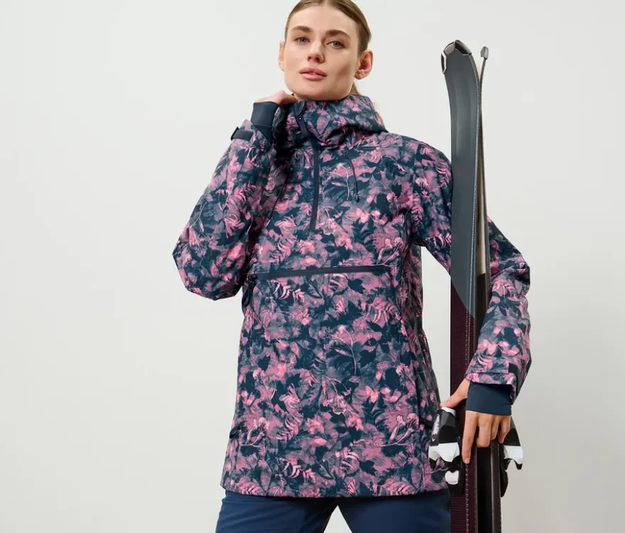 Halfzip-Skijacke, Alloverprint