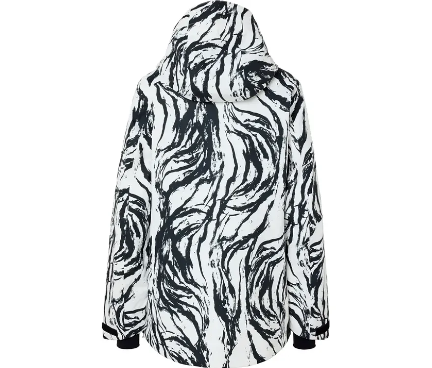 Halfzip-Skijacke, schwarz/weiß