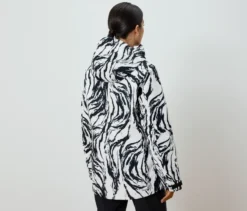 Halfzip-Skijacke, schwarz/weiß