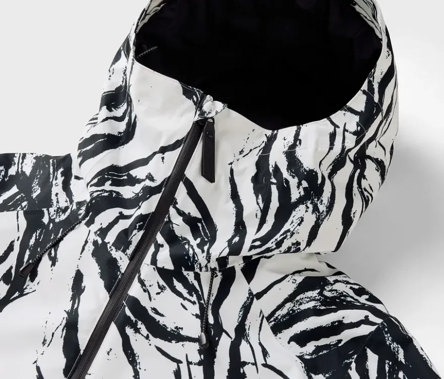 Halfzip-Skijacke, schwarz/weiß