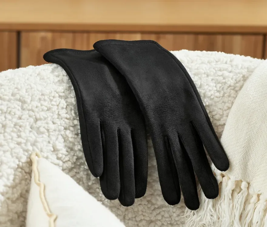 Handschuhe in Velourlederoptik