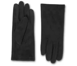 Handschuhe in Velourslederoptik, schwarz