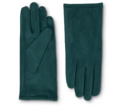 Handschuhe in Velourslederoptik, petrol