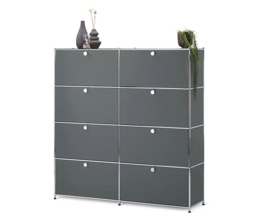 Highboard »CN3« mit 8 Klappen, grau