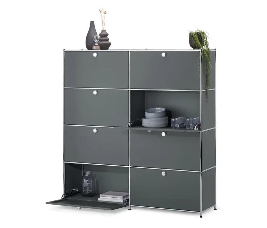Highboard »CN3« mit 8 Klappen, grau