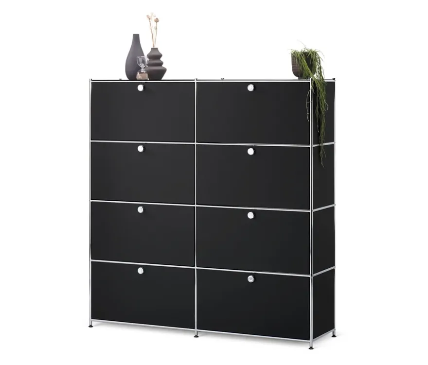 Highboard »CN3« mit 8 Klappen, schwarz