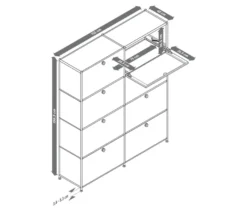 Highboard »CN3« mit 8 Klappen, schwarz