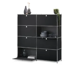 Highboard »CN3« mit 8 Klappen, schwarz