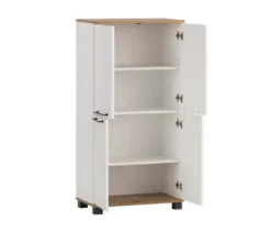 Highboard »Jelda«, matt weiß und Eiche-Dekor