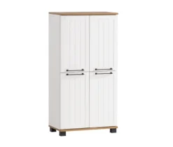 Highboard »Jelda«, matt weiß und Eiche-Dekor
