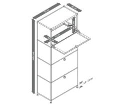 Highboard Metall »CN3« mit 4 Klappenfächern, weiß