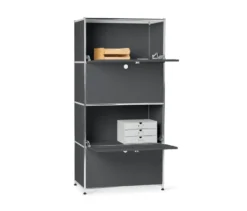 Highboard Metall »CN3« mit 4 Klappenfächern, grau