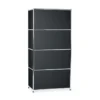 Highboard Metall »CN3« mit 4 Klappenfächern, schwarz