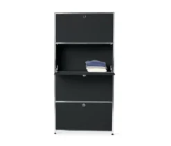 Highboard Metall »CN3« mit 4 Klappenfächern, schwarz