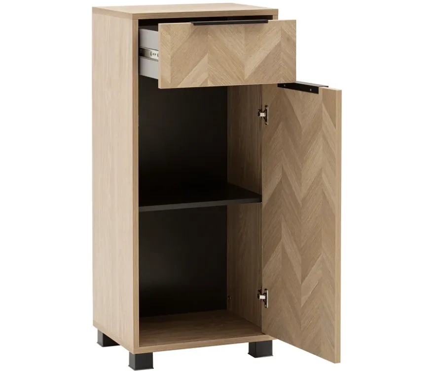 Highboard »Piazza«, Eichen-Dekor/Fischgräten-Dekor
