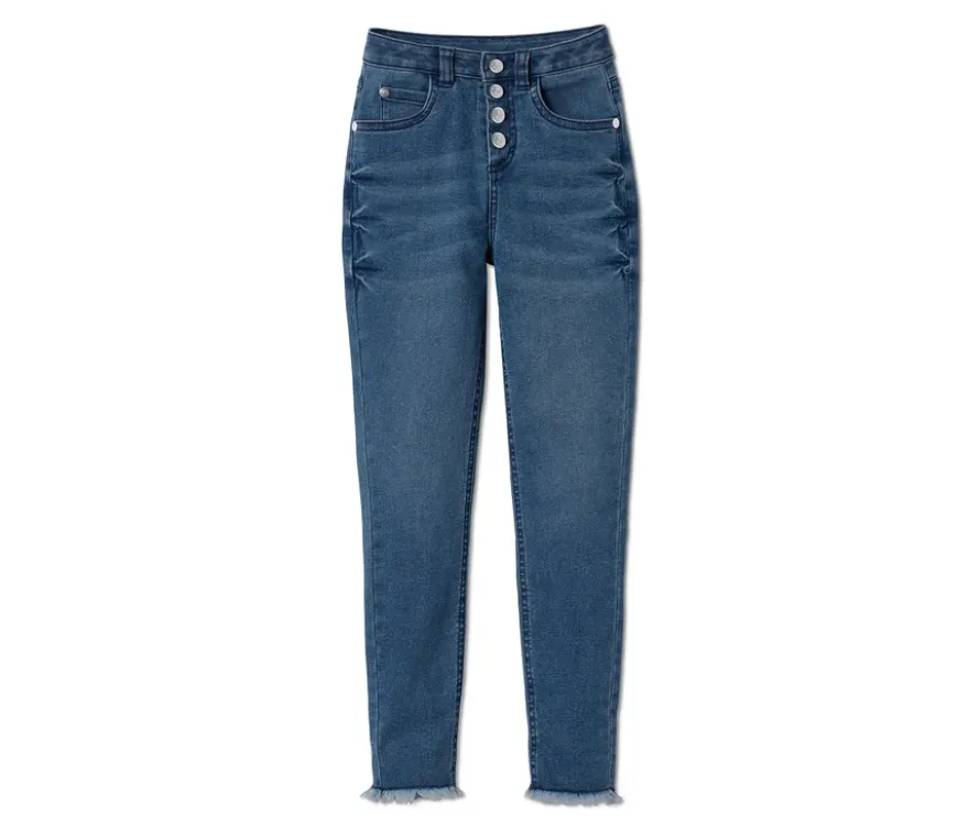 High Waist Jeans, blue denim
