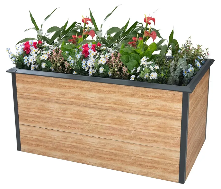 Hochbeet Schneckenschutz, ca. 150 cm, Holzoptik