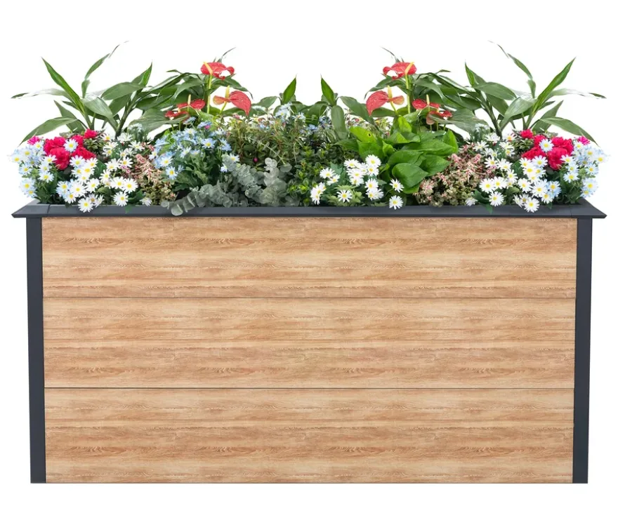 Hochbeet Schneckenschutz, ca. 150 cm, Holzoptik