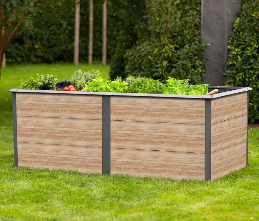 Hochbeet Schneckenschutz, ca. 200 cm, Holzoptik