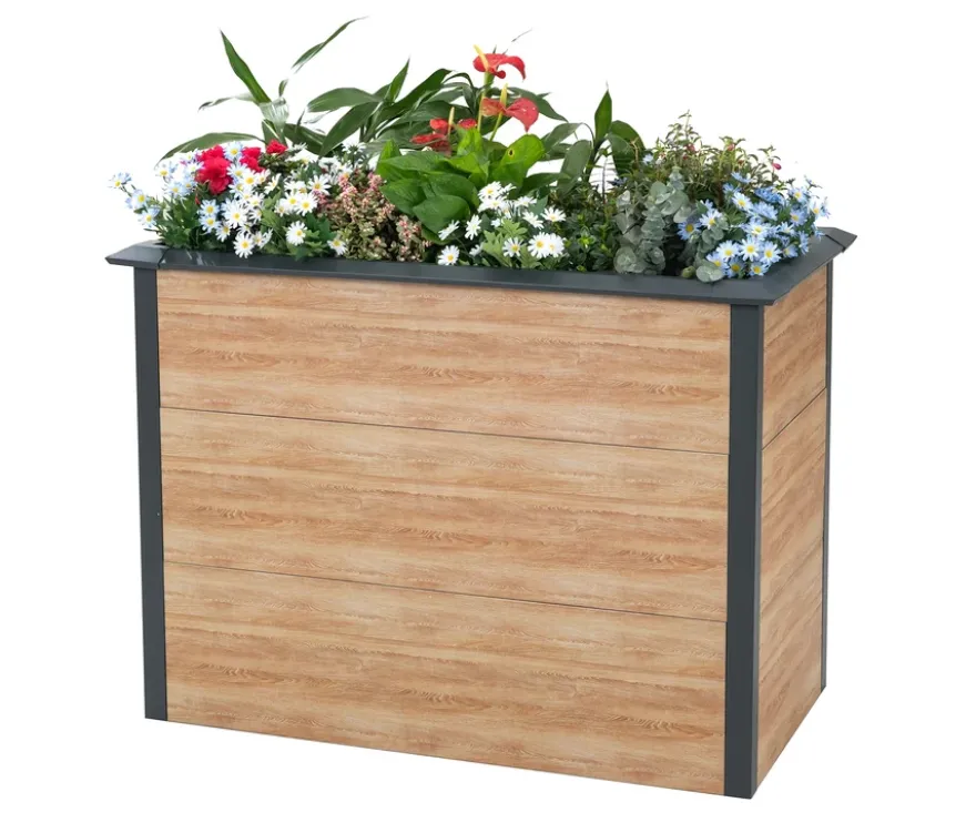 Hochbeet Schneckenschutz, ca. 100 cm, Holzoptik