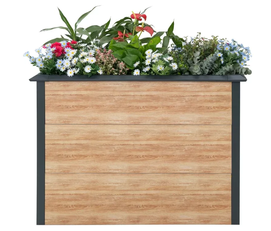 Hochbeet Schneckenschutz, ca. 100 cm, Holzoptik