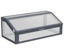 Hochbeet Schneckenschutz mit Frühbeetaufsatz, Holzoptik