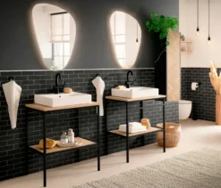 Hochschrank »Lorna«, Fischgräte, schwarz