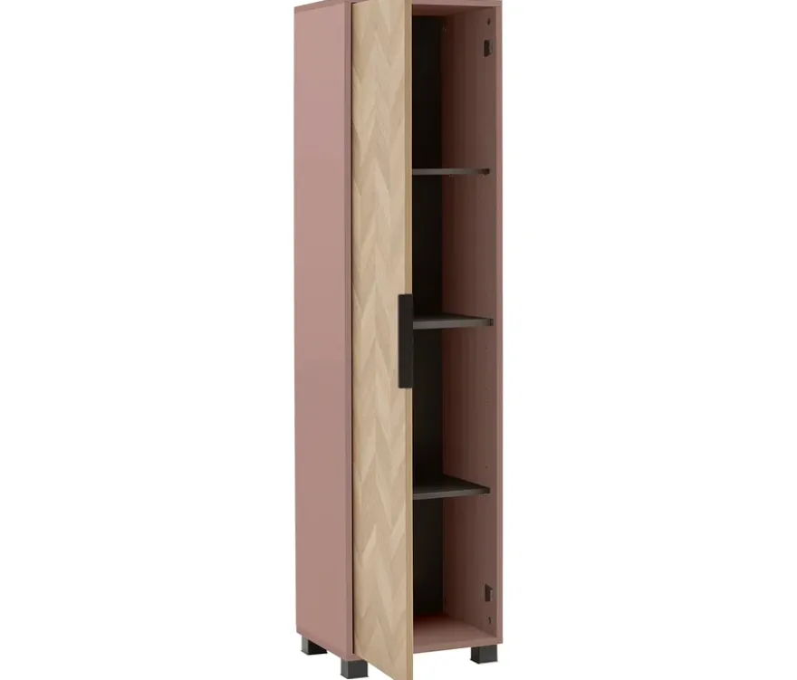 Hochschrank »Piazza«, mauve/Fischgräten-Dekor