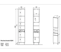 Hochschrank »Salinas«, groß, graphit