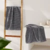 2 hochwertige Handtücher, anthrazit