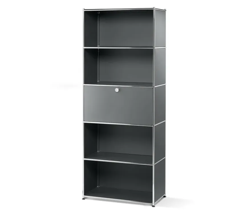 Hohes Regal Metall »CN3« mit Klappenfach, grau