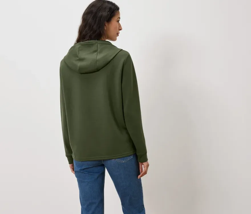 Hoodie aus Modal-Mix, dunkelgrün